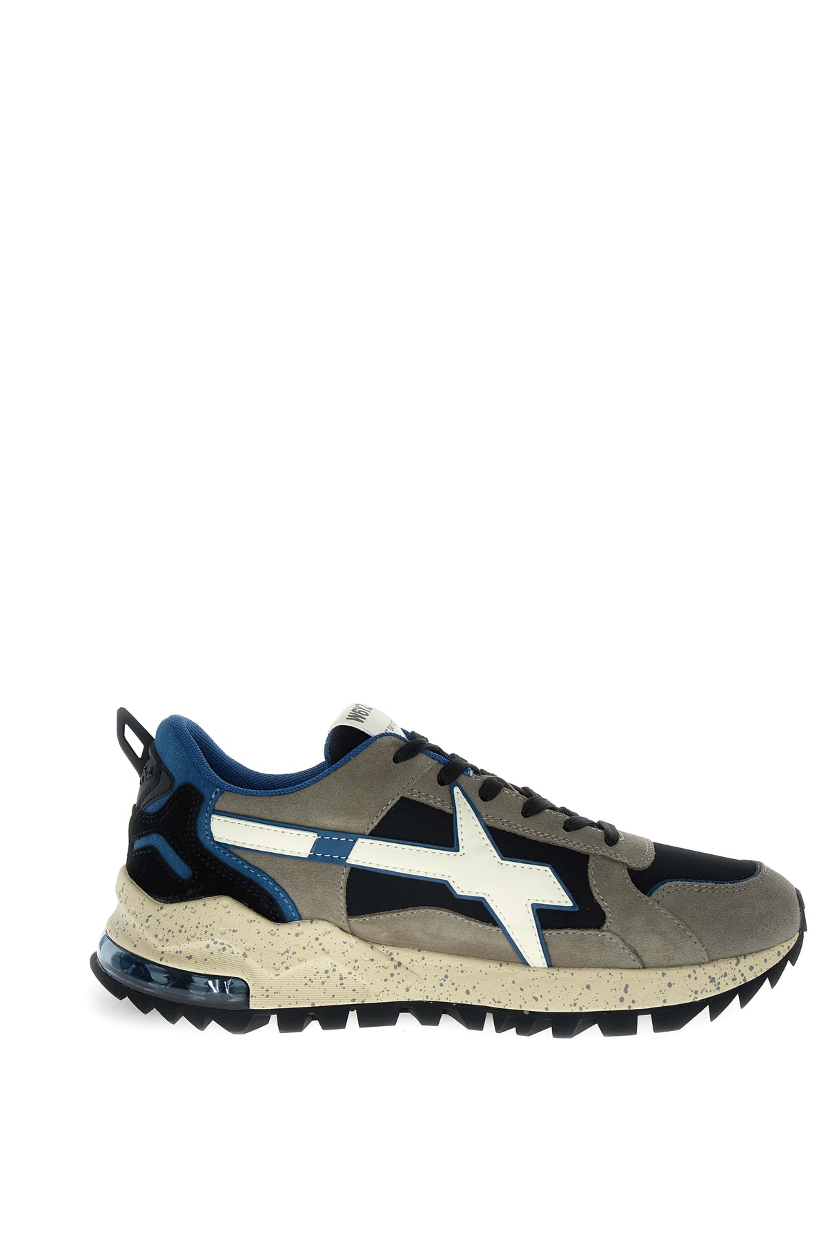 SNEAKERS UOMO W6YZ MOD. "BREEZE" IN SUEDE E TESSUTO SINTETICO - COL. GRIGIO / BLU / BIANCO
