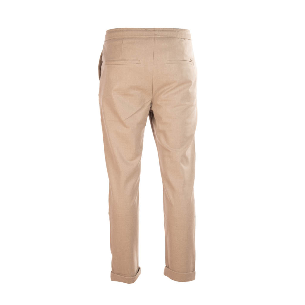 PANTALONI JOGGER GIANNI LUPO IN MISTO VISCOSA - COL. CAMEL