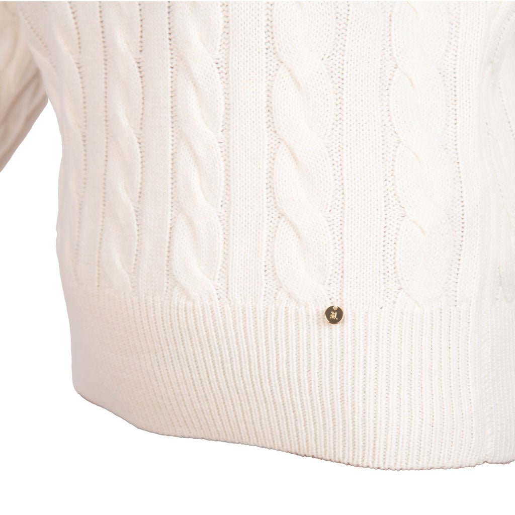 MAGLIA DONNA GIANNI LUPO A TRECCE IN MISTO LANA - COL. CREMA