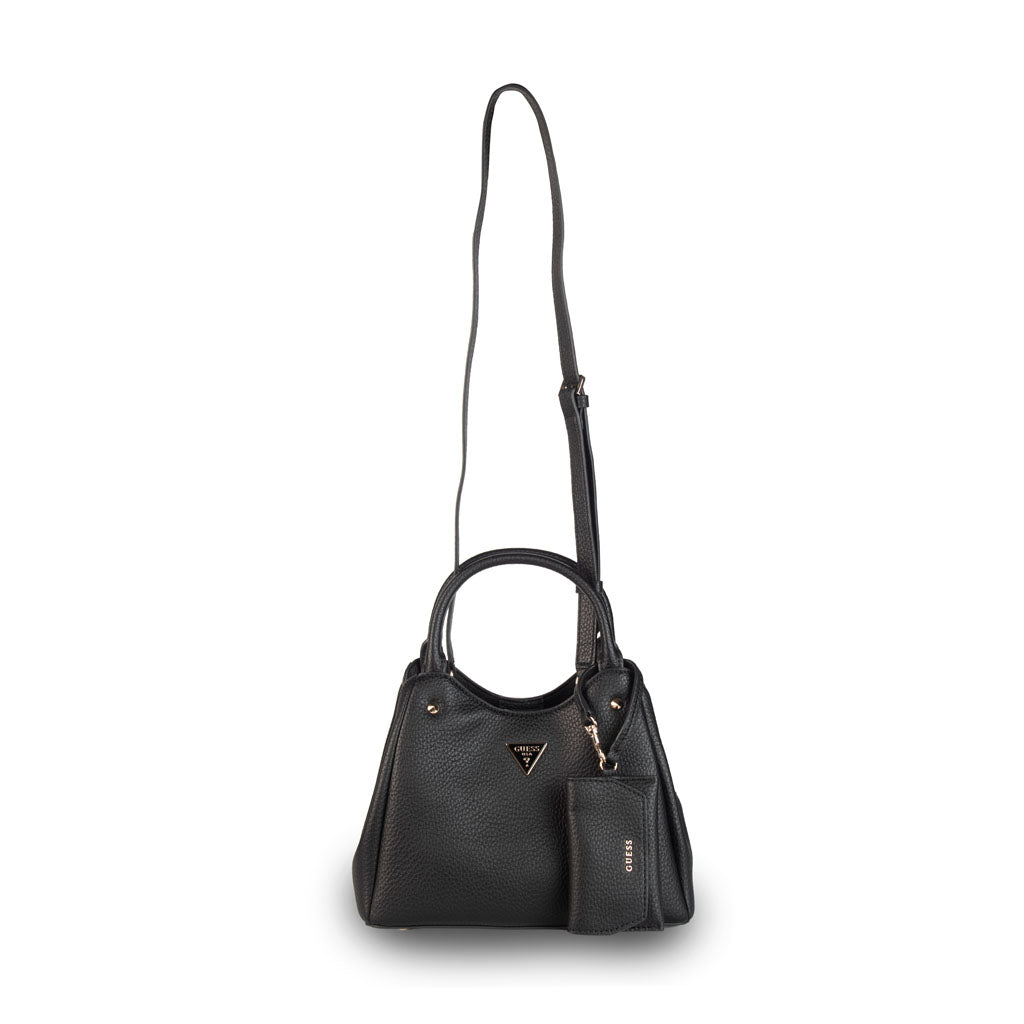 BORSA DONNA GUESS CON LOGO TRIANGOLO E CHARM PORTAMONETE - COL. NERO