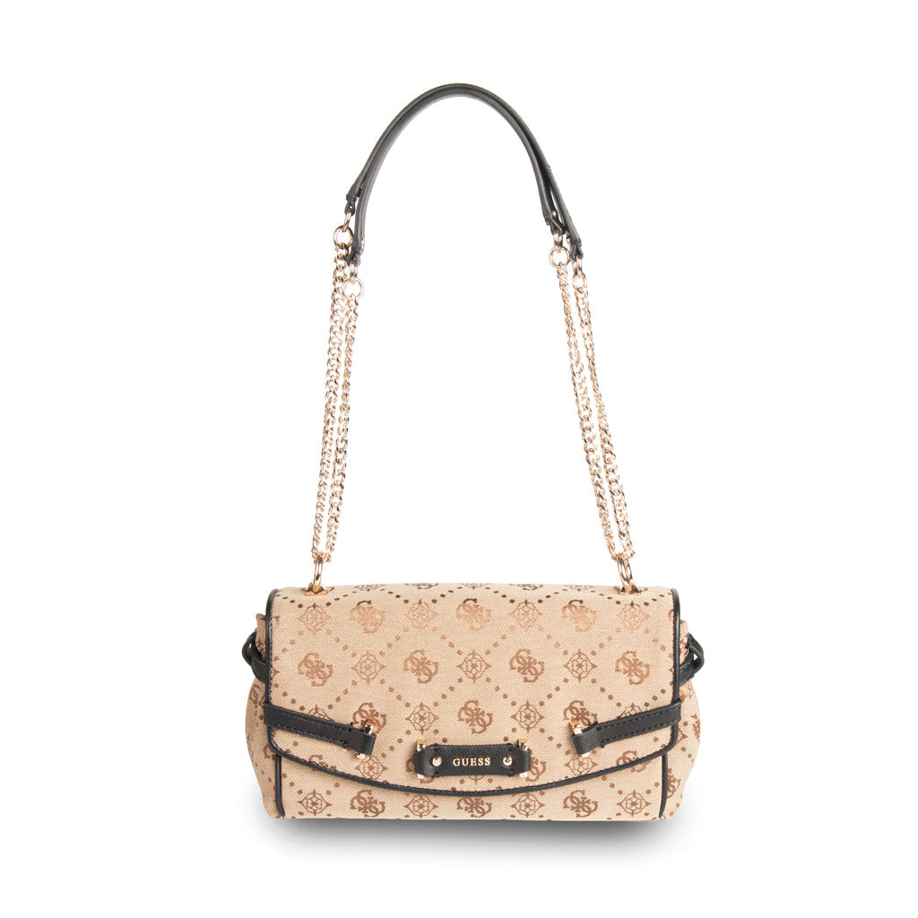 TRACOLLA DONNA GUESS MOD. "DOROTHY" IN ECOPELLE 4G LOGO PEONY - COL. LATTE