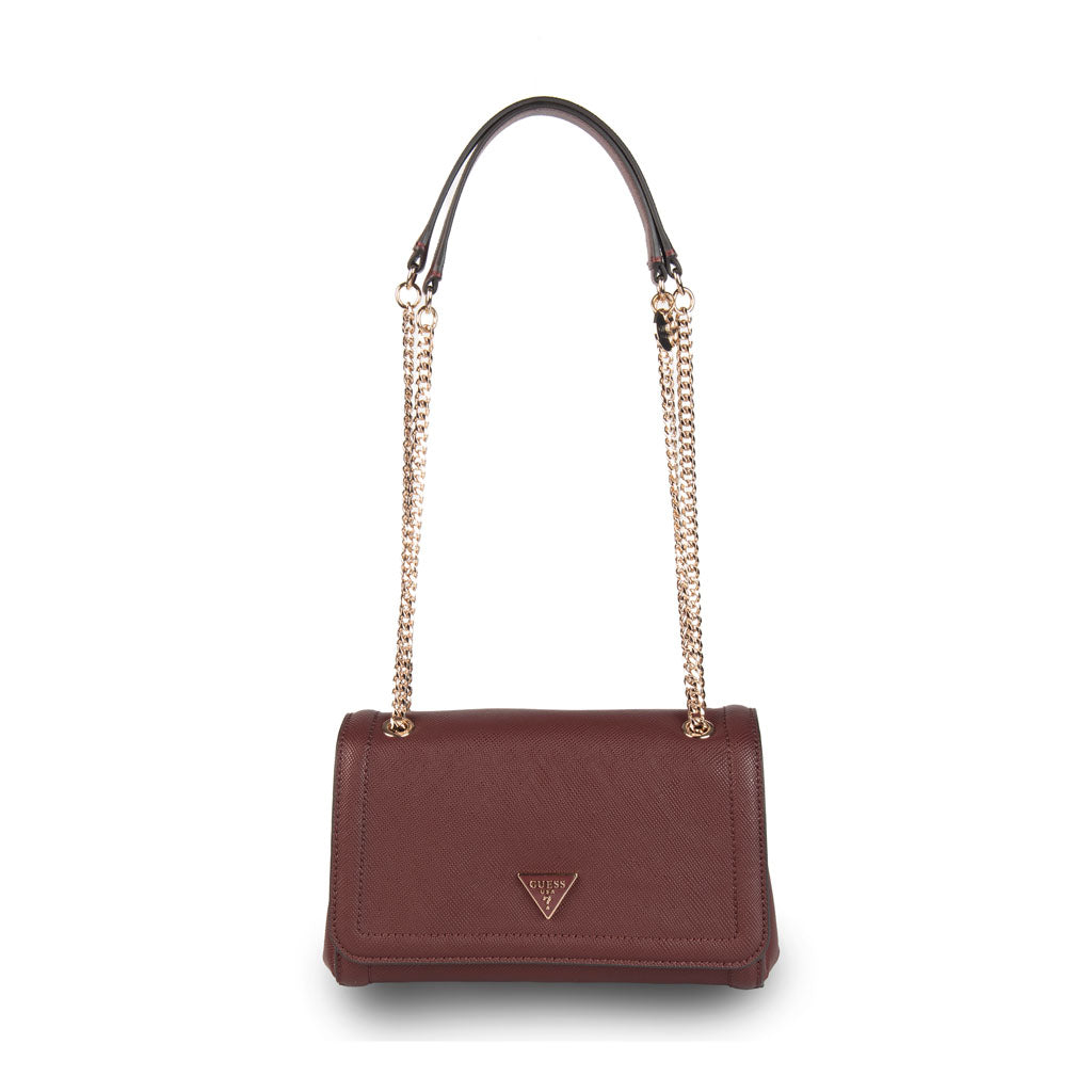 MINI TRACOLLA DONNA GUESS MOD. "NOELLE" SAFFIANO - COL. BURGUNDY