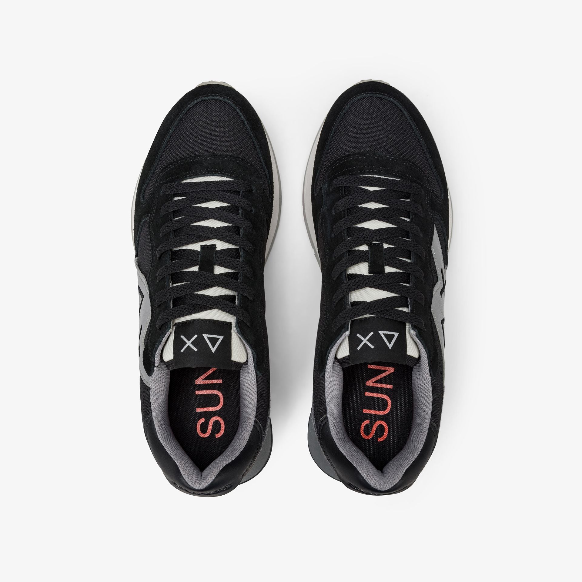 SNEAKERS UOMO SUN68 MOD. "JAKI SOLID" IN NYLON E SUEDE - COL. NERO