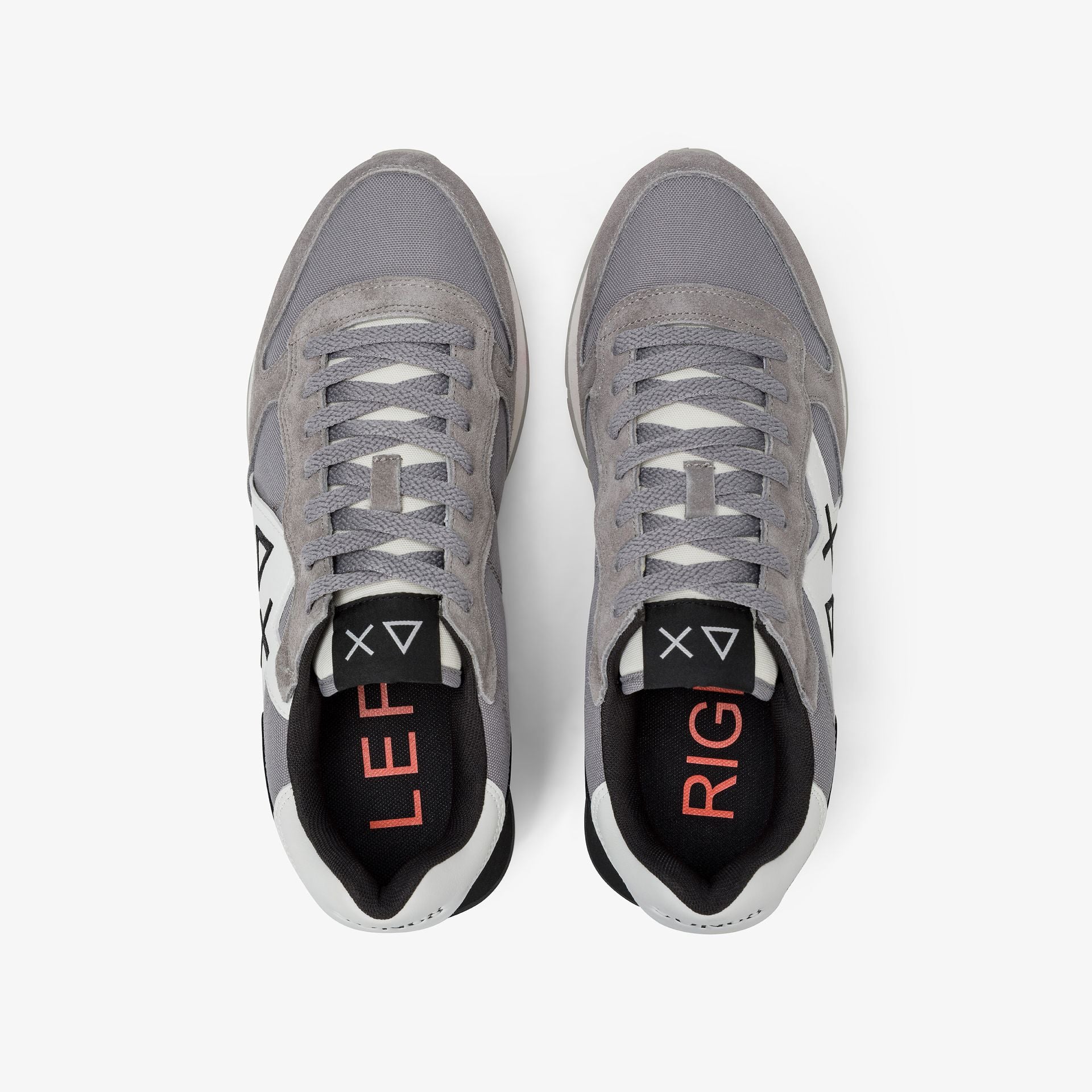 SNEAKERS UOMO SUN68 MOD. "JAKI SOLID" IN NYLON E SUEDE - COL. GRIGIO MEDIO