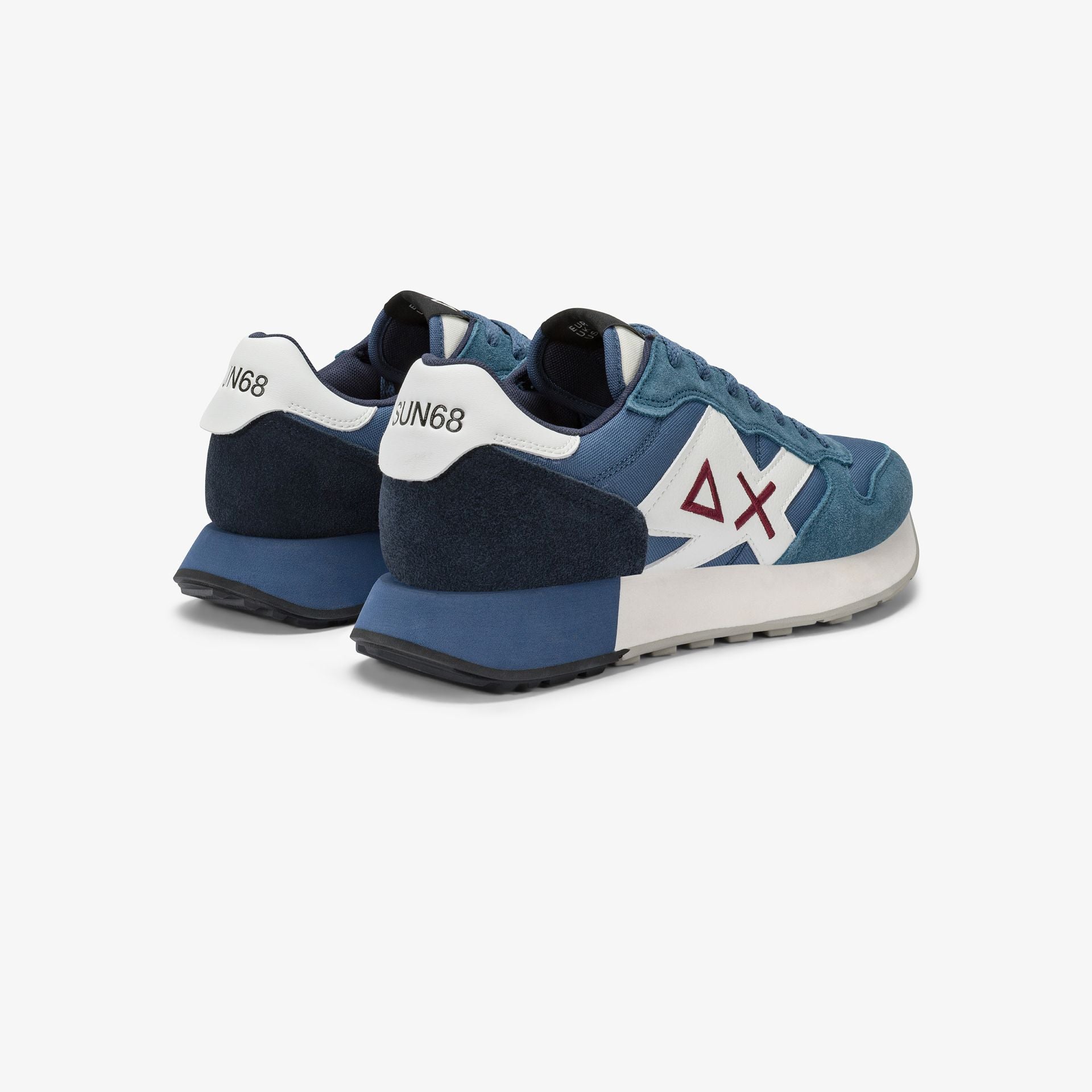 SNEAKERS UOMO SUN68 MOD. "JAKI SOLID" IN NYLON E SUEDE - COL. AVIO SCURO
