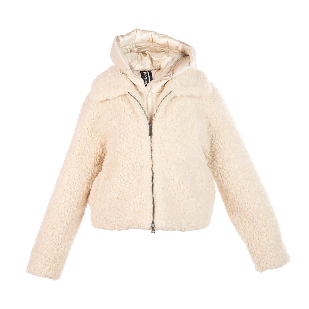 CAPPOTTO CORTO DONNA BOMBOOGIE ECOPELLICCIA EFFETTO AGNELLINO - Colori disponibili: 2
