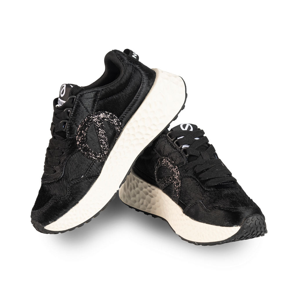 SNEAKERS DONNA NO NAME MOD. "CARTER" IN PELLE - COL. NERO