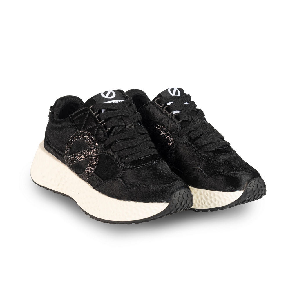 SNEAKERS DONNA NO NAME MOD. "CARTER" IN PELLE - COL. NERO