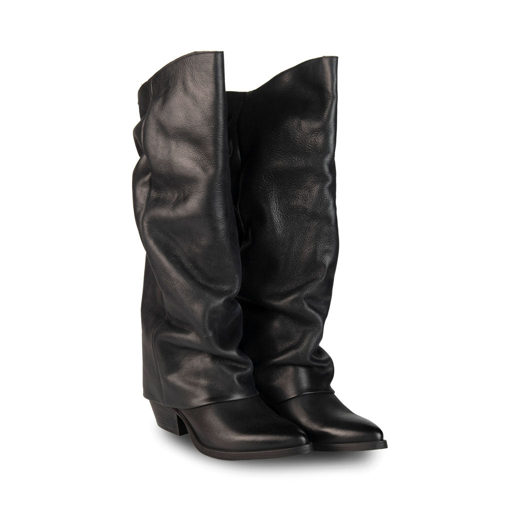 TEXANI DONNA OVYÉ IN PELLE CON TACCO - COL. NERO