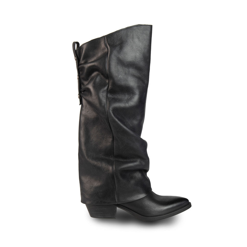TEXANI DONNA OVYÉ IN PELLE CON TACCO - COL. NERO