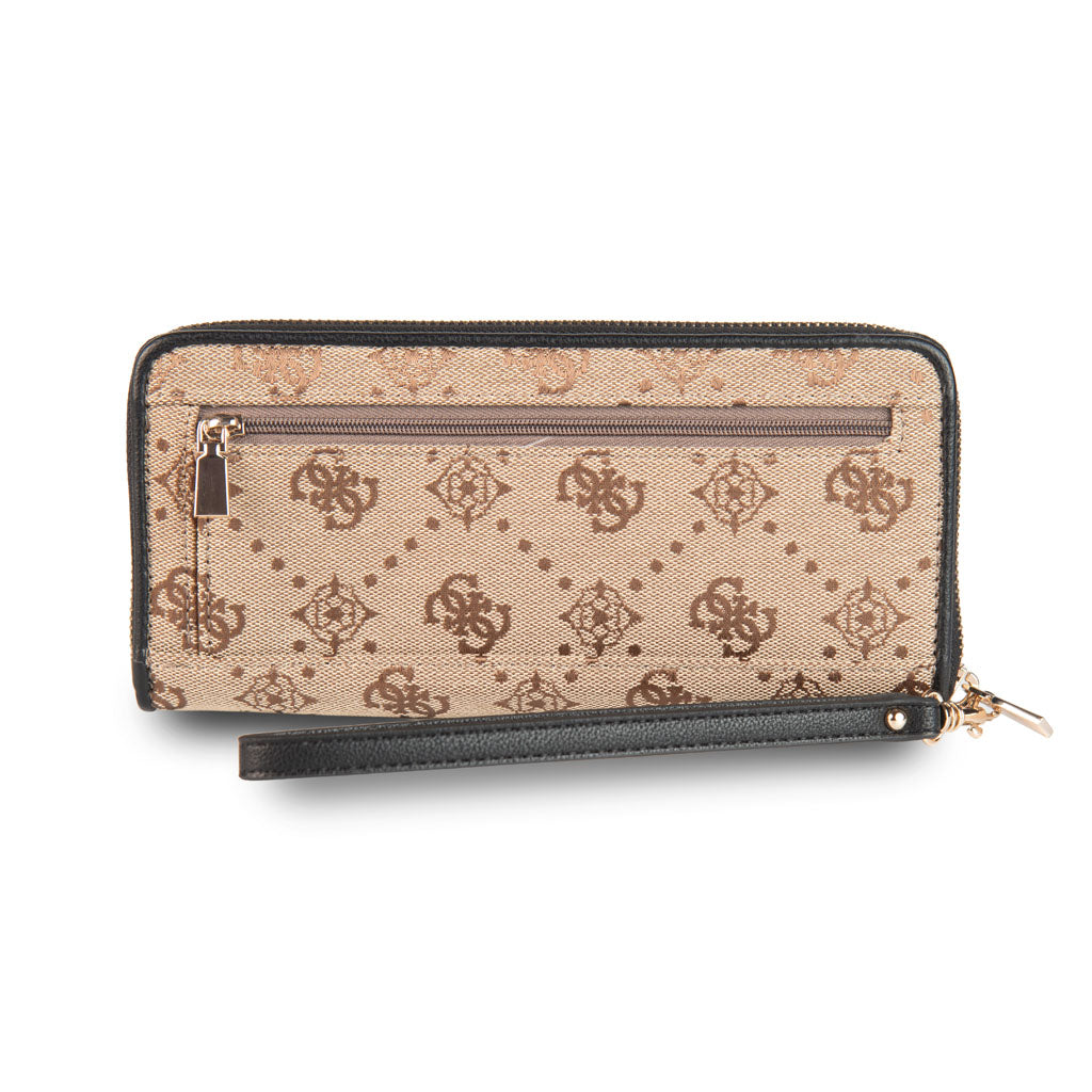 MAXI PORTAFOGLIO DONNA GUESS MOD. "DOROTHY" LOGO 4G PEONY - COL. LATTE