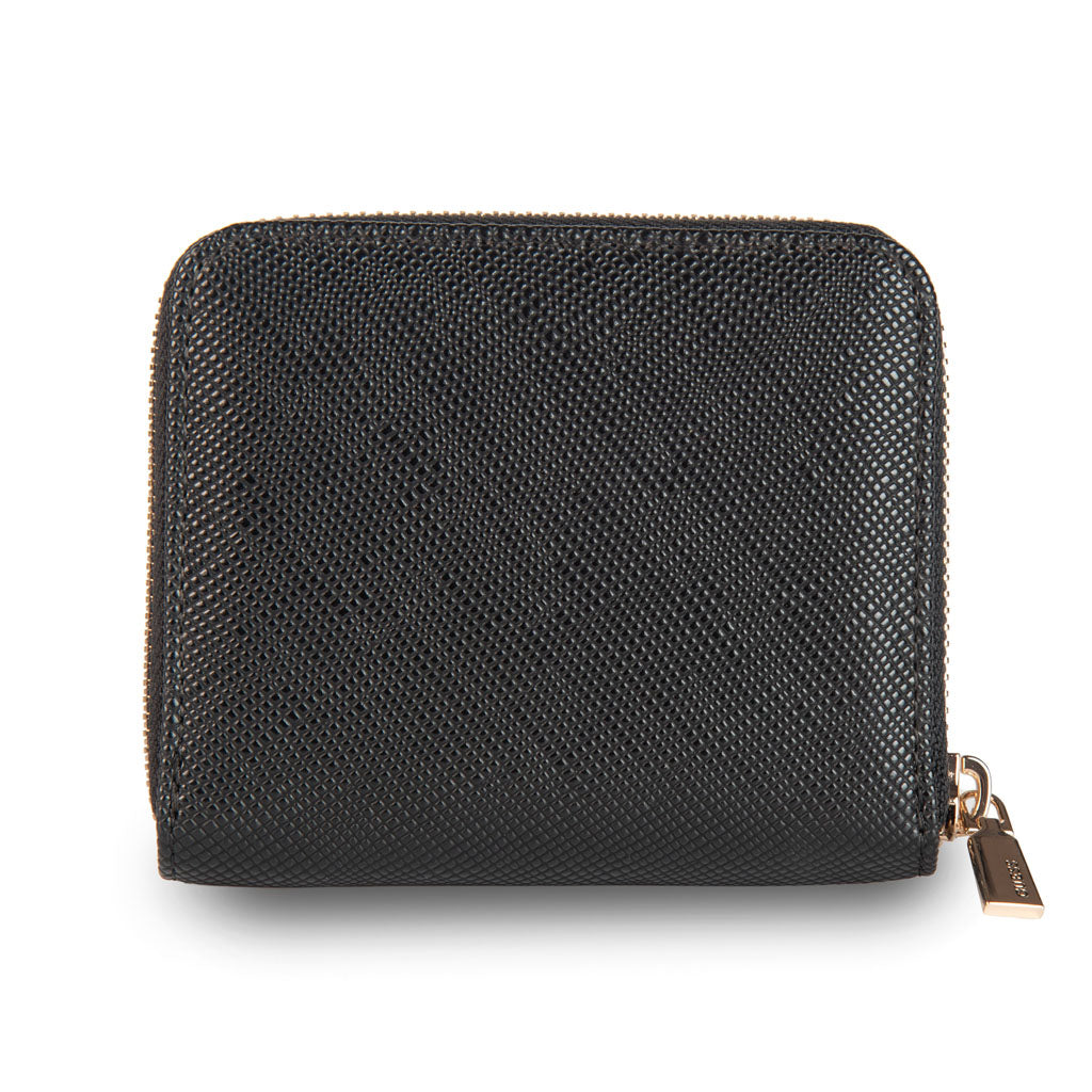 MINI PORTAFOGLIO DONNA GUESS MOD. "LAUREL" SAFFIANO - COL. NERO