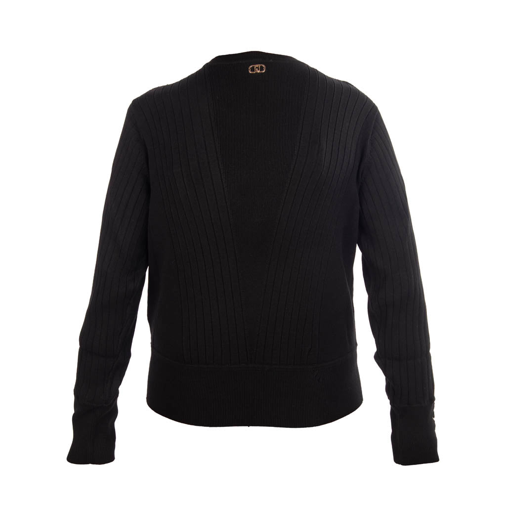MAGLIA DONNA LIU JO CON STRINGHE - COL. NERO
