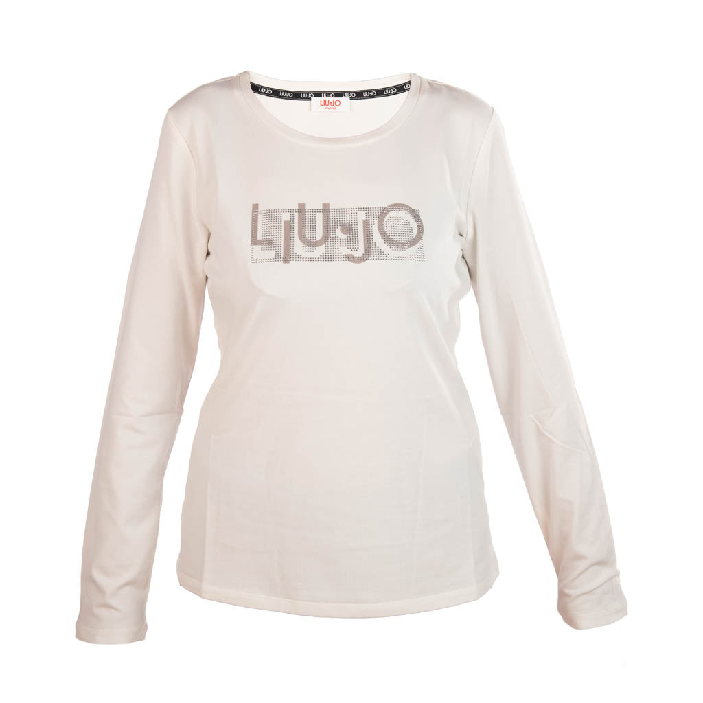 T-SHIRT DONNA LIU JO CON LOGO FRONTALE - COL. BIANCO