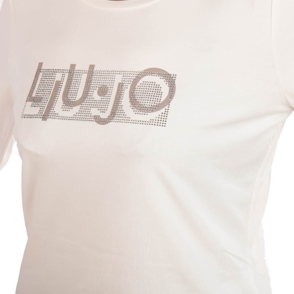 T-SHIRT DONNA LIU JO CON LOGO FRONTALE - COL. BIANCO