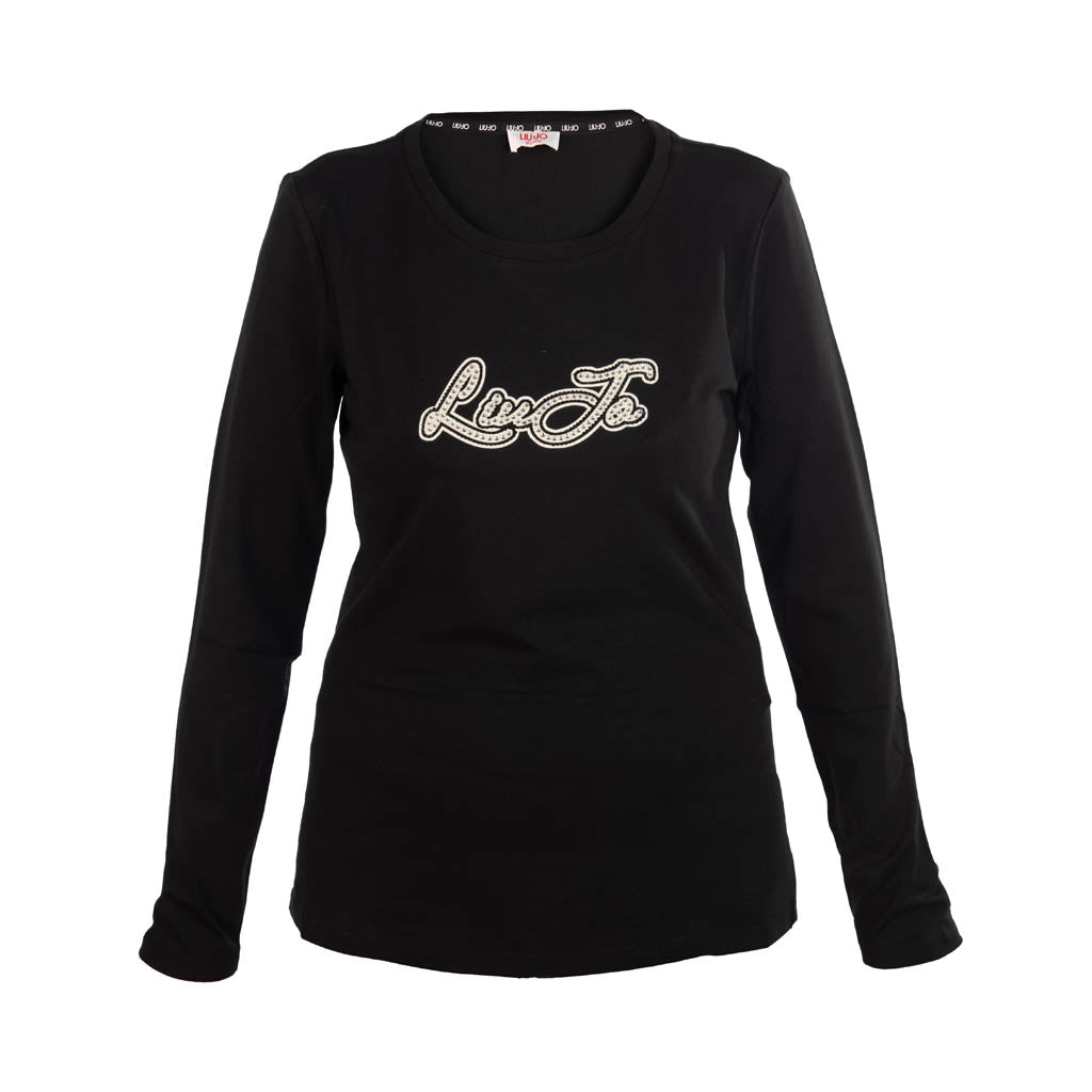 T-SHIRT DONNA LIU JO CON LOGO FRONTALE - COL. NERO