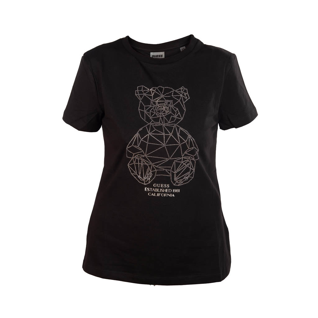 T-SHIRT DONNA GUESS CON ORSETTO - COL. NERO