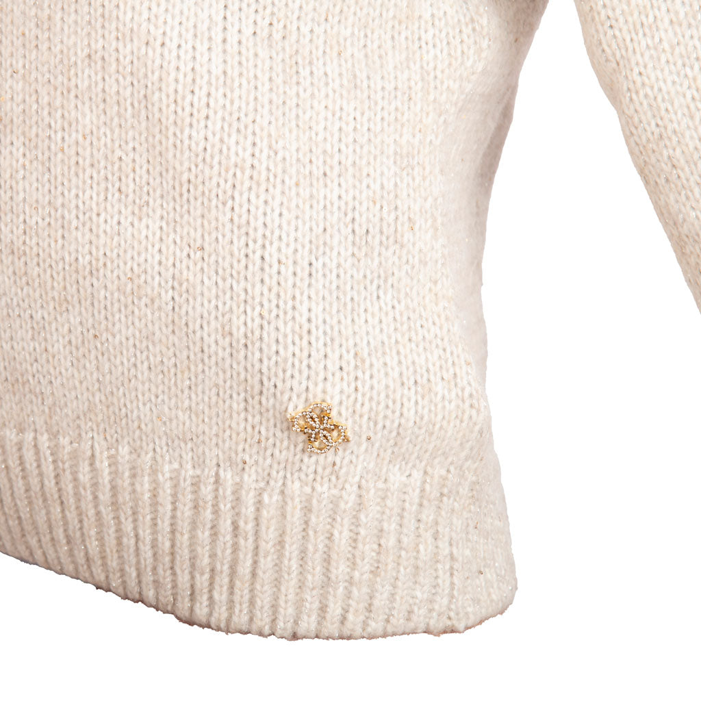 MAGLIONE DA DONNA GUESS CON SCOLLO A V - COL. CREME BRULEE