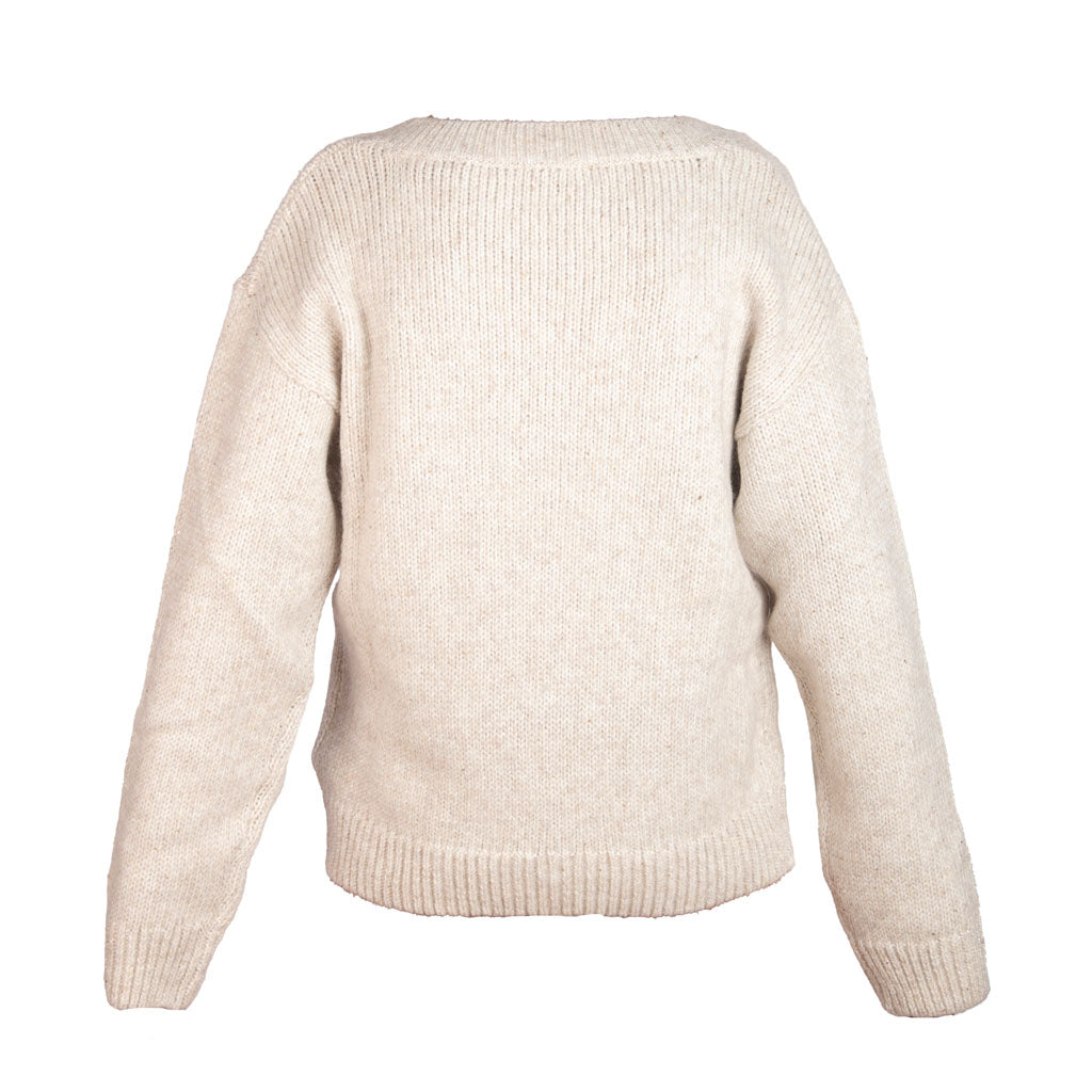MAGLIONE DA DONNA GUESS CON SCOLLO A V - COL. CREME BRULEE