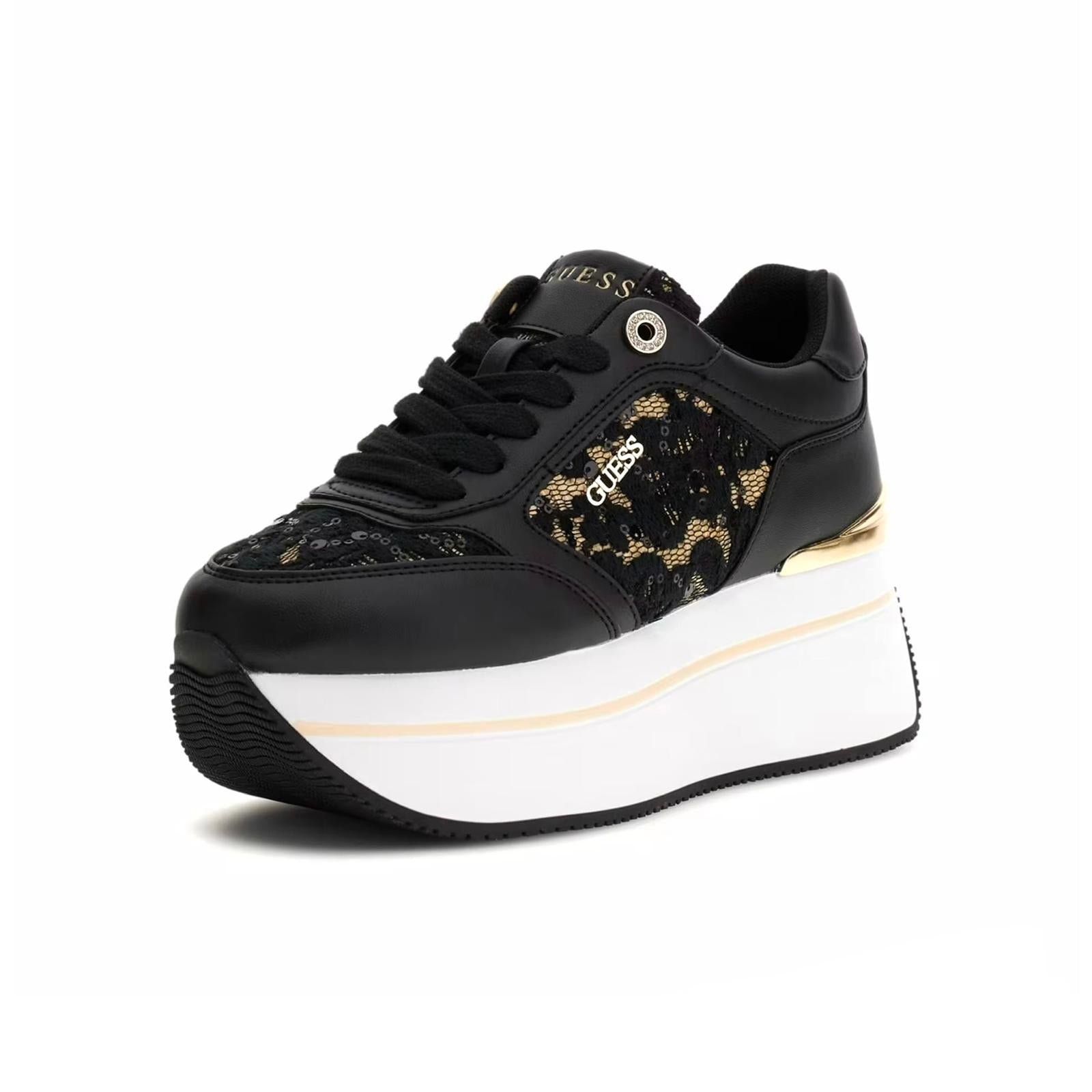 SCARPE RUNNER DONNA GUESS CAMRIO CON PIZZO - COL. NERO