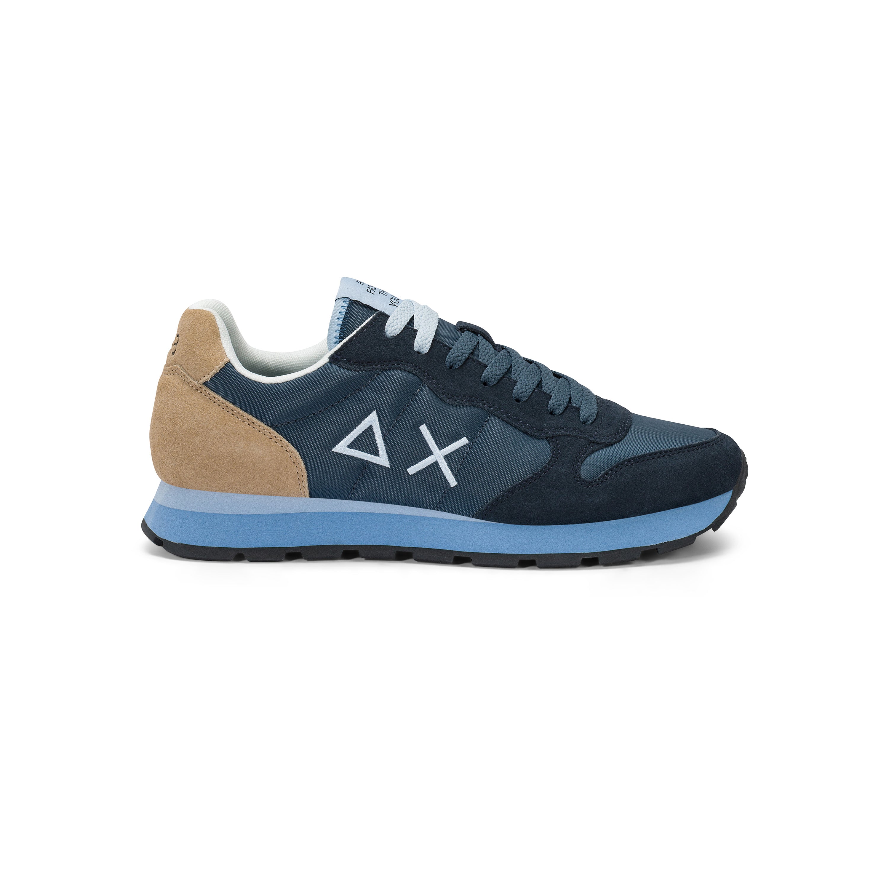 SNEAKERS UOMO SUN68 MOD. "TOM MULTICOLOR" IN SUEDE E NYLON - COL. BLU NAVY