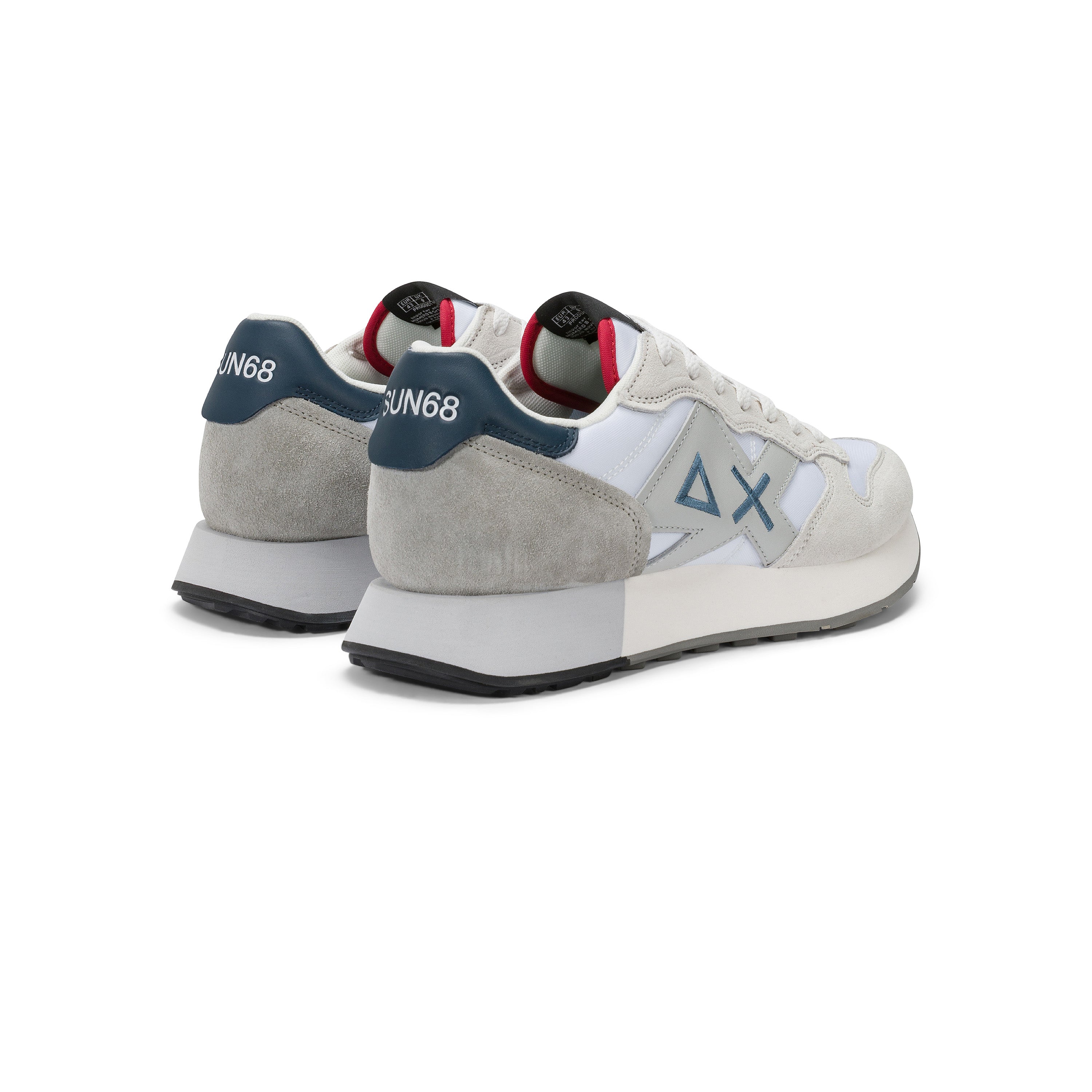 SNEAKERS UOMO SUN68 MOD. "JAKI 2.0 SOLID" IN SUEDE E NYLON - COL. BIANCO