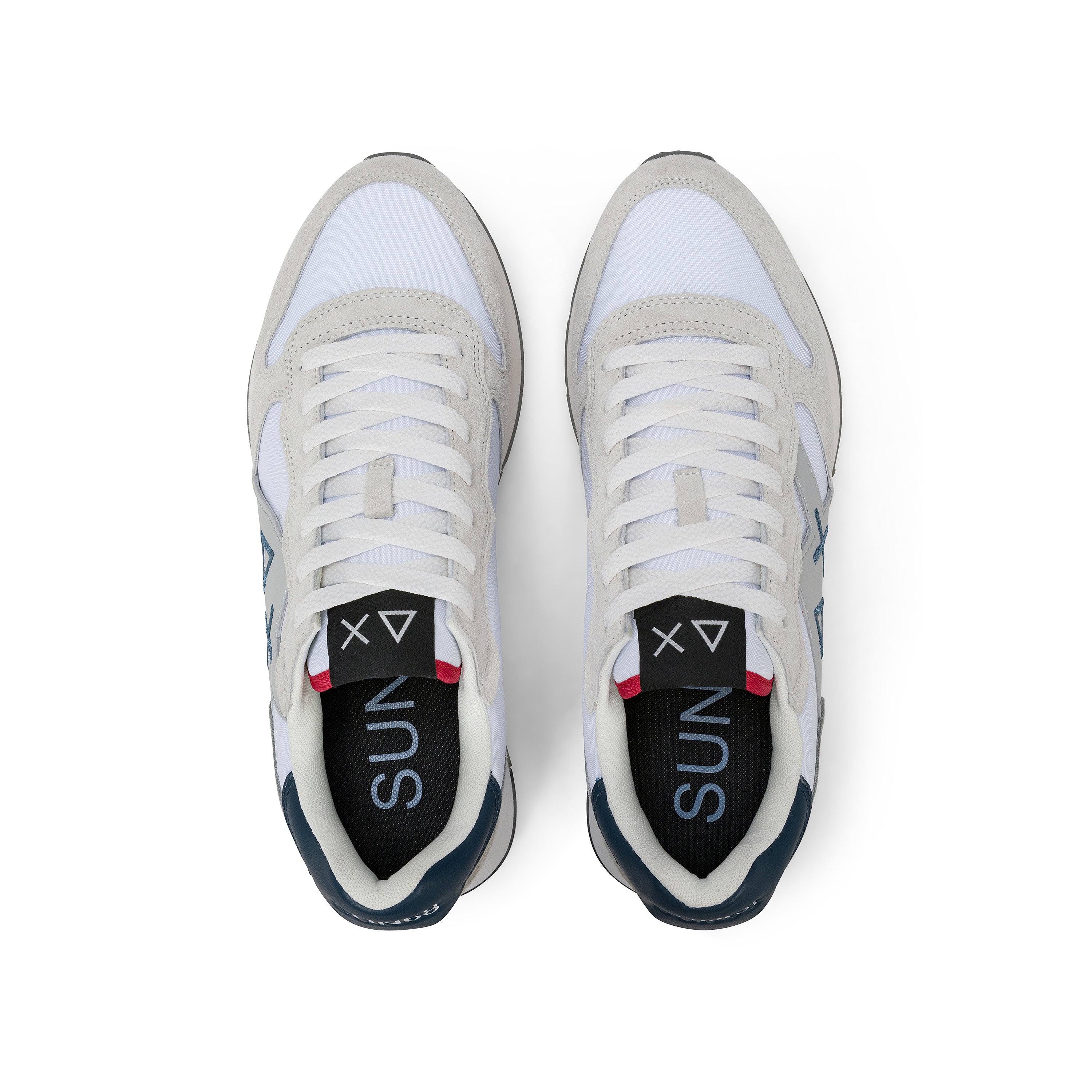 SNEAKERS UOMO SUN68 MOD. "JAKI 2.0 SOLID" IN SUEDE E NYLON - COL. BIANCO
