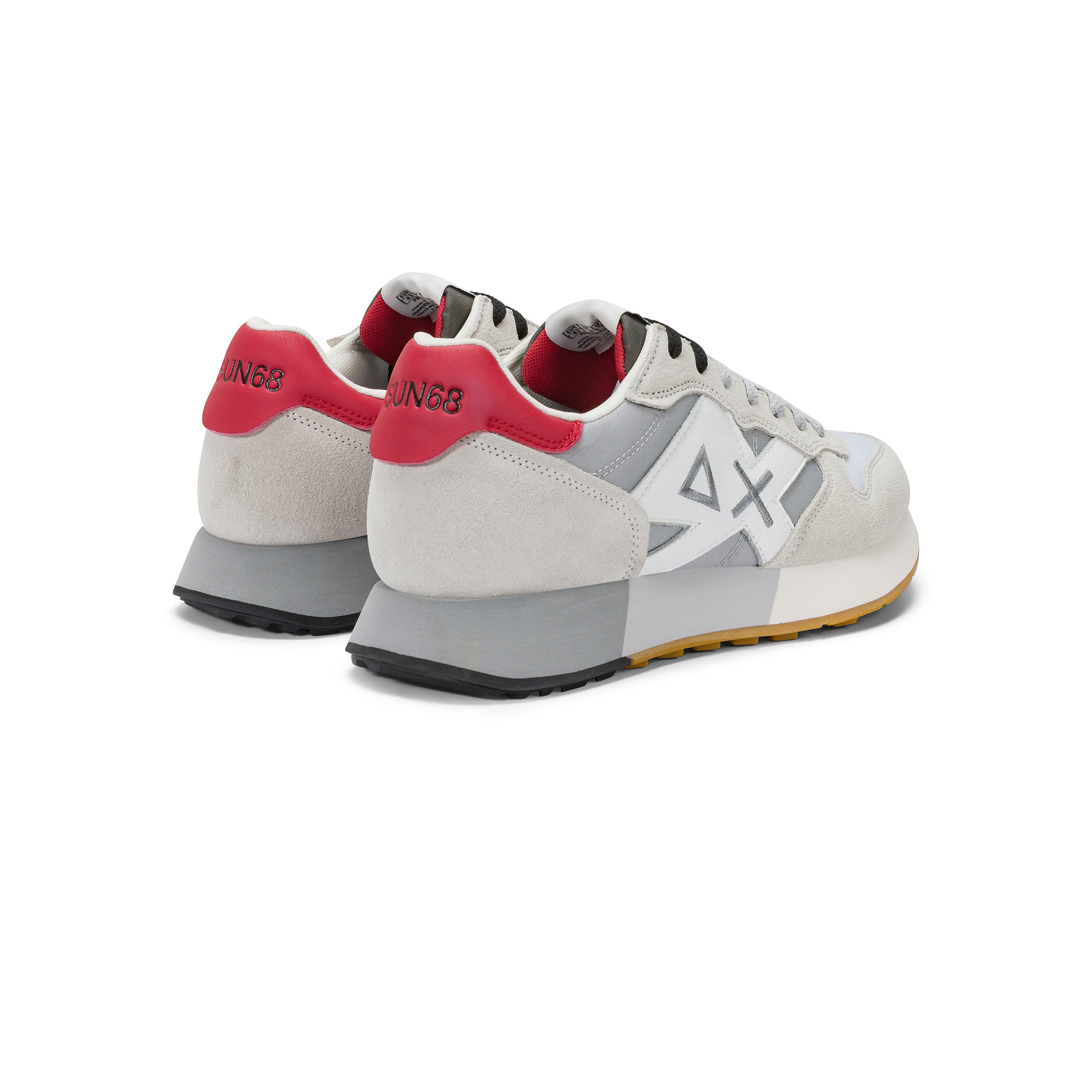 SNEAKERS UOMO SUN68 MOD. "JAKI BICOLOR" IN SUEDE E NYLON - COL. BIANCO / GRIGIO CHIARO