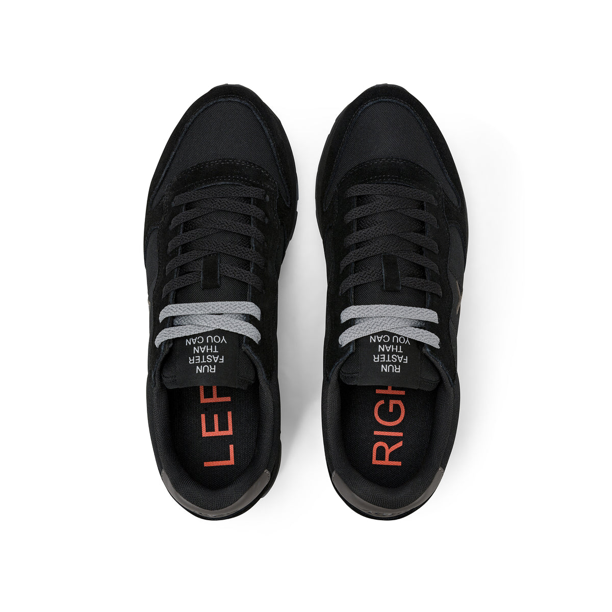 SNEAKERS UOMO SUN68 MOD. "TOM" IN NYLON E SUEDE - COL. NERO / GRIGIO SCURO