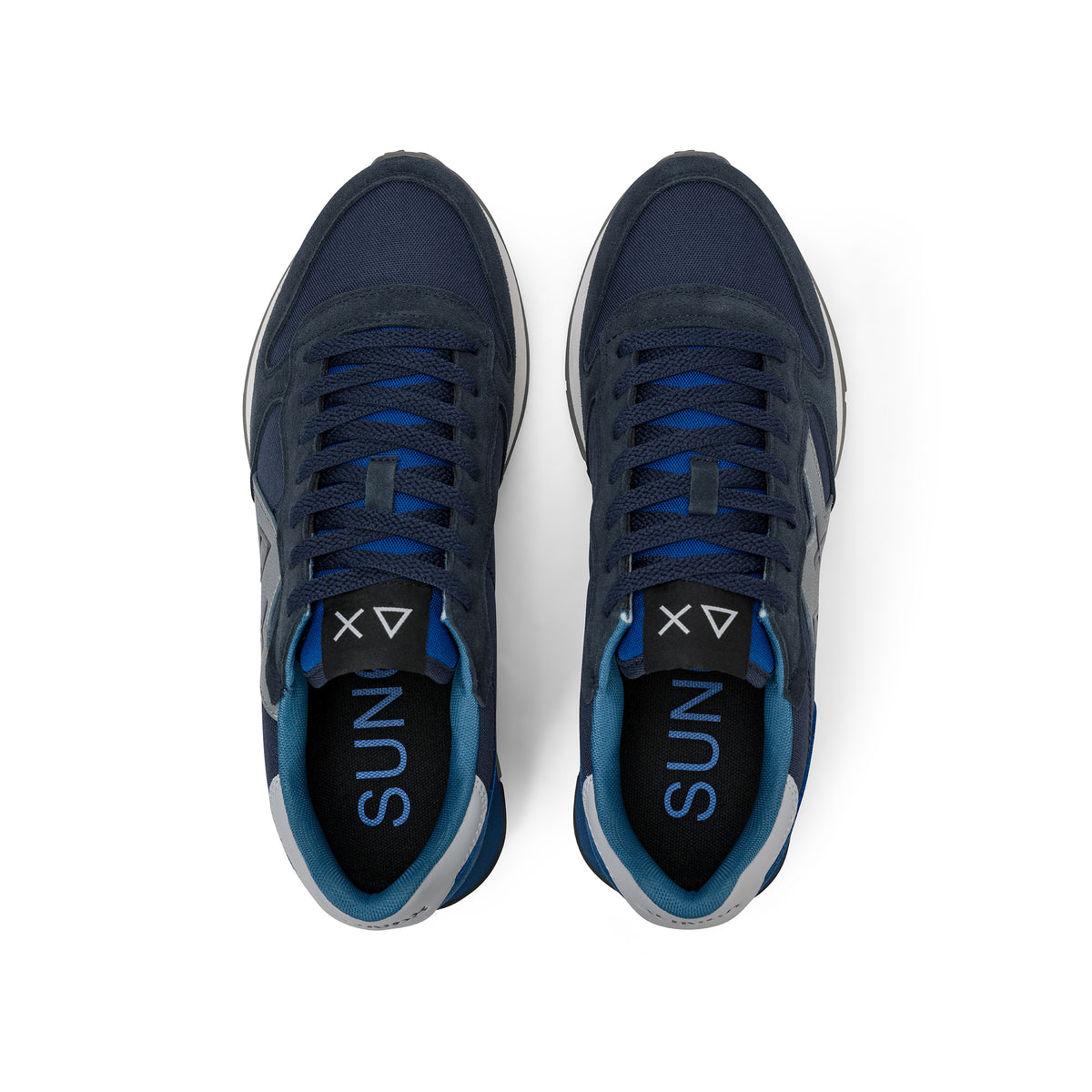 SNEAKERS UOMO SUN68 MOD. "JAKI" IN NYLON E SUEDE - COL. BLU NAVY