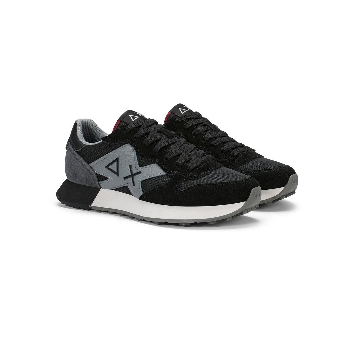 SNEAKERS UOMO SUN68 MOD. "JAKI" IN NYLON E SUEDE - COL. NERO