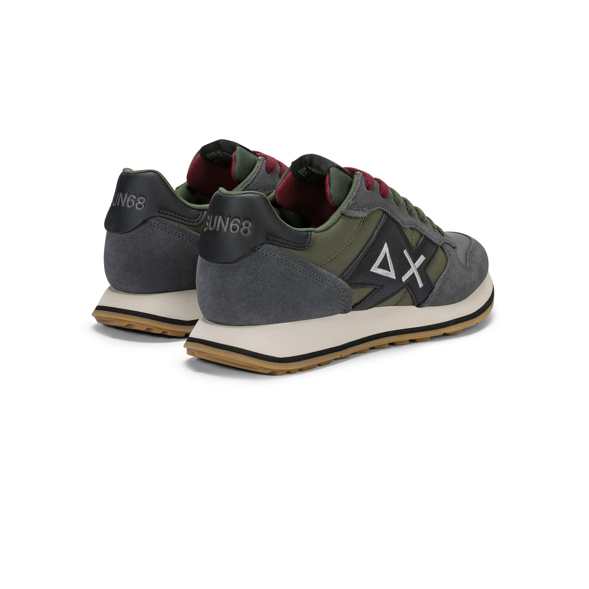 SNEAKERS UOMO SUN68 MOD. "JAKI" IN NYLON E SUEDE - COL. GRIGIO SCURO