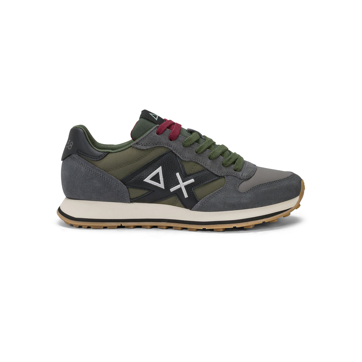 SNEAKERS UOMO SUN68 MOD. "JAKI" IN NYLON E SUEDE - COL. GRIGIO SCURO