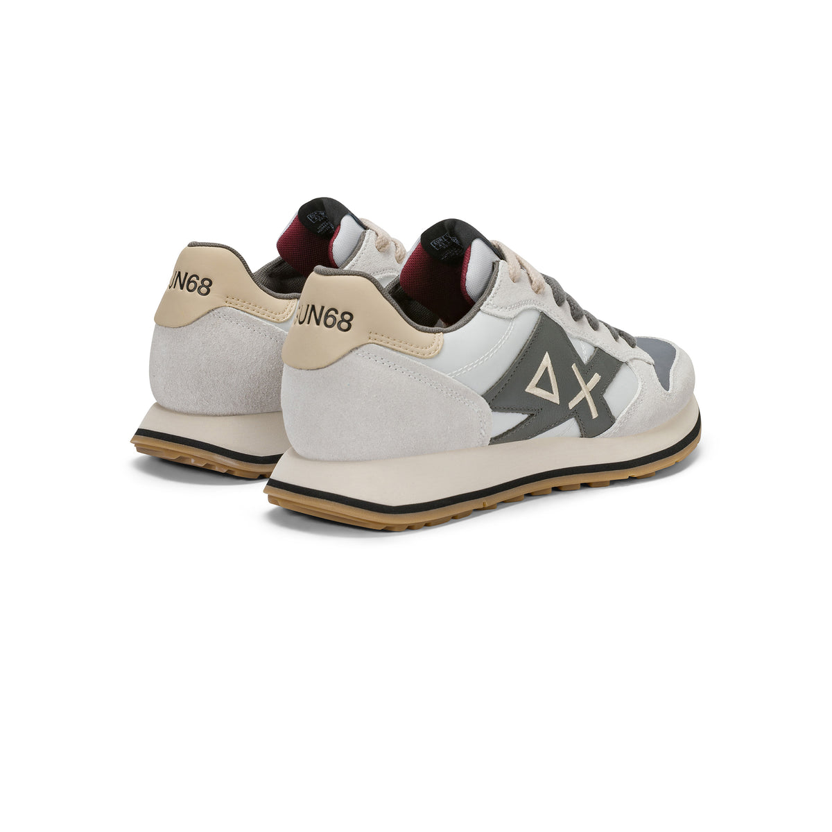 SNEAKERS UOMO SUN68 MOD. "JAKI" IN NYLON E SUEDE - COL. GRIGIO OSTRICA