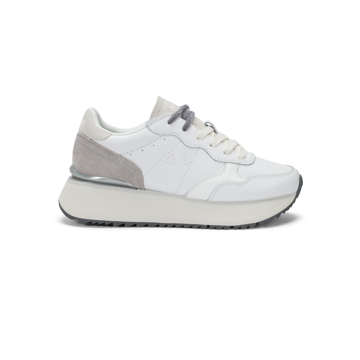 SNEAKERS DONNA SUN68 MOD. "BIG ALLY" IN PELLE - COL. BIANCO