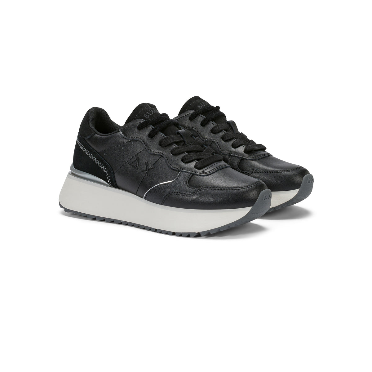 SNEAKERS DONNA SUN68 MOD. "BIG ALLY" IN PELLE - COL. NERO