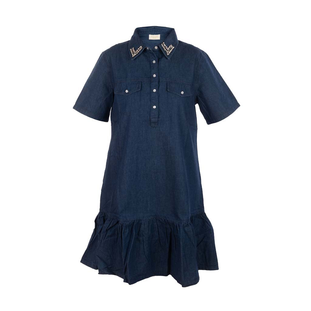ABITO POLO DONNA GAUDI' IN DENIM DI COTONE - COL. BLU DENIM