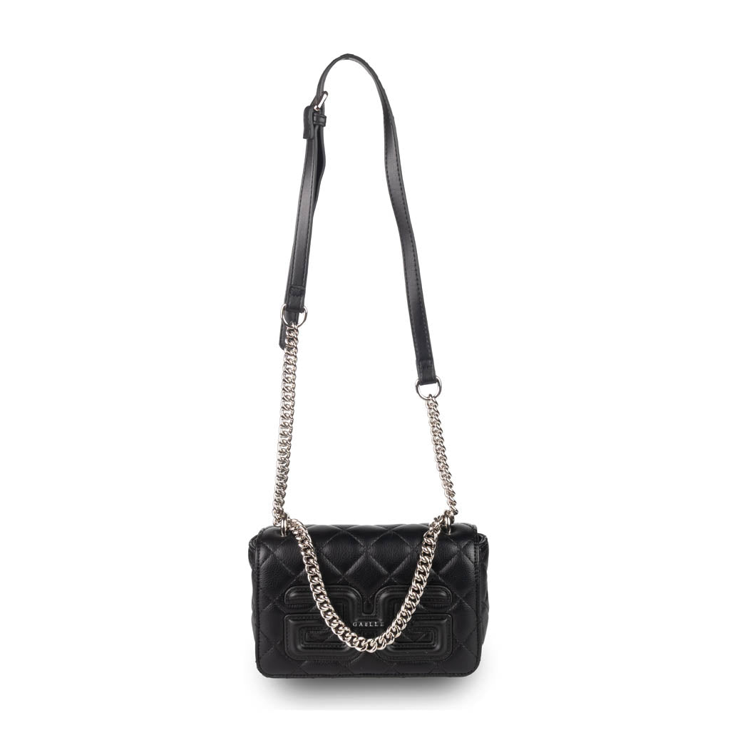 MINI TRACOLLA DONNA GAELLE IN ECOPELLE MATELASSE' BOTTALATA - COL. NERO