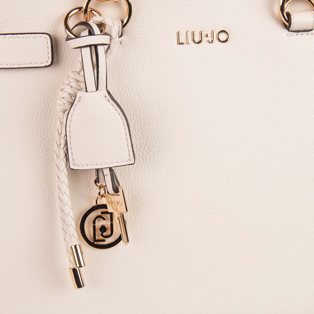 BORSA DONNA LIU JO SATCHEL MEDIA CON CHARM - COL. CREMA