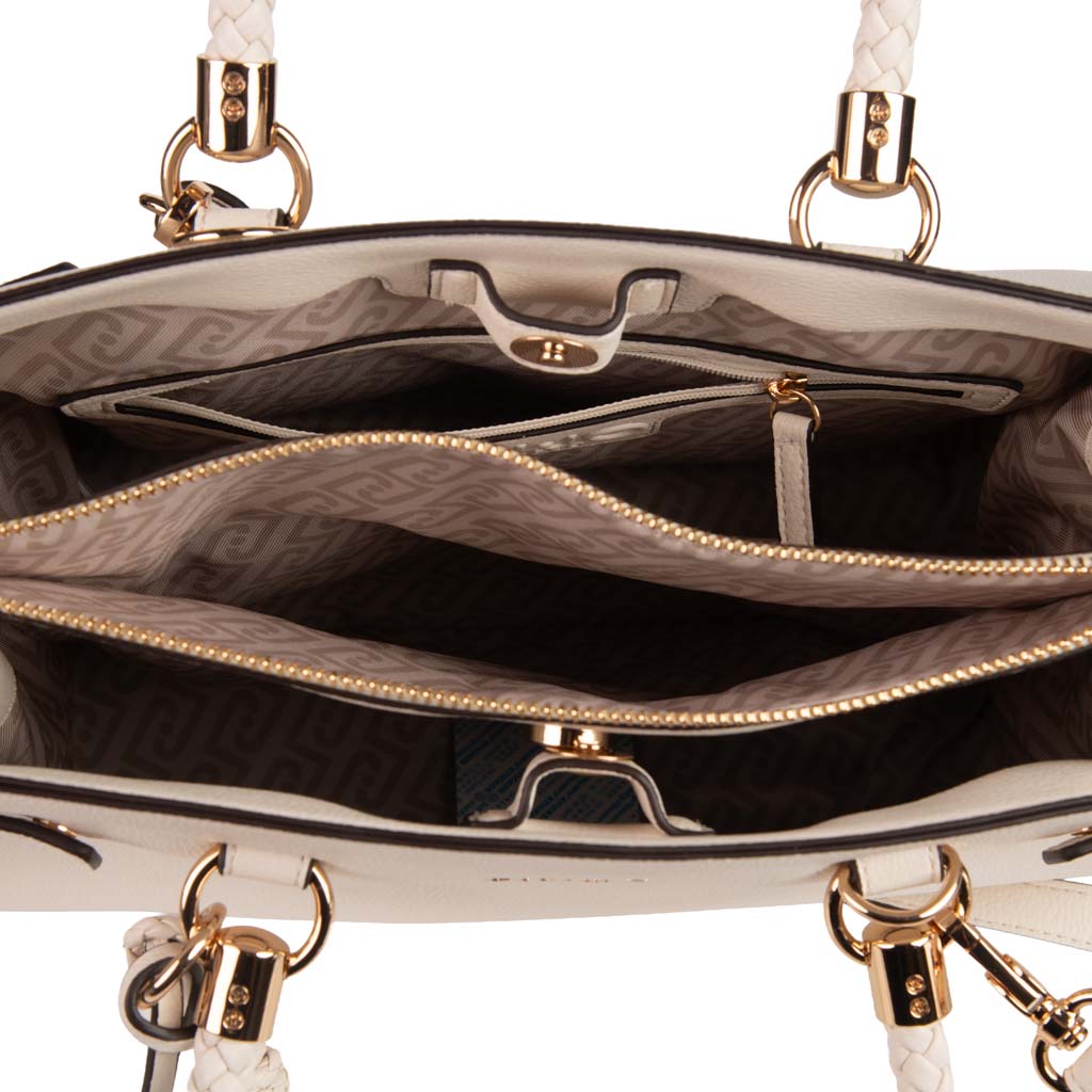 BORSA DONNA LIU JO SATCHEL MEDIA CON CHARM - COL. CREMA