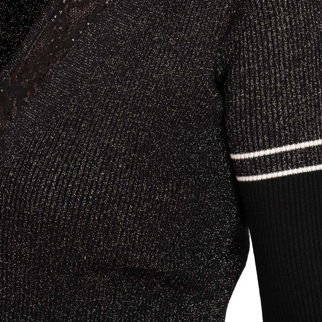 CARDIGAN DONNA LIU JO BETTER CON DETTAGLI IN PIZZO - COL. NERO