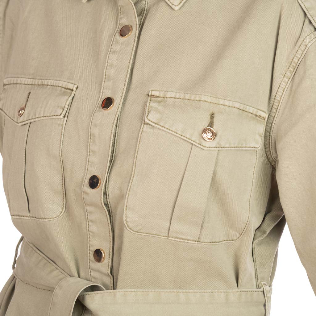 GIACCA OVERSHIRT DONNA GAUDI' CON CINTURA - COL. GRAY GREEN