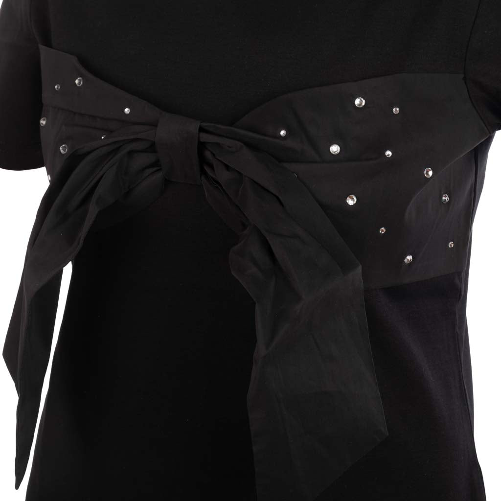 T-SHIRT DONNA GAUDI' CON FIOCCO E STRASS - Colori disponibili: 2