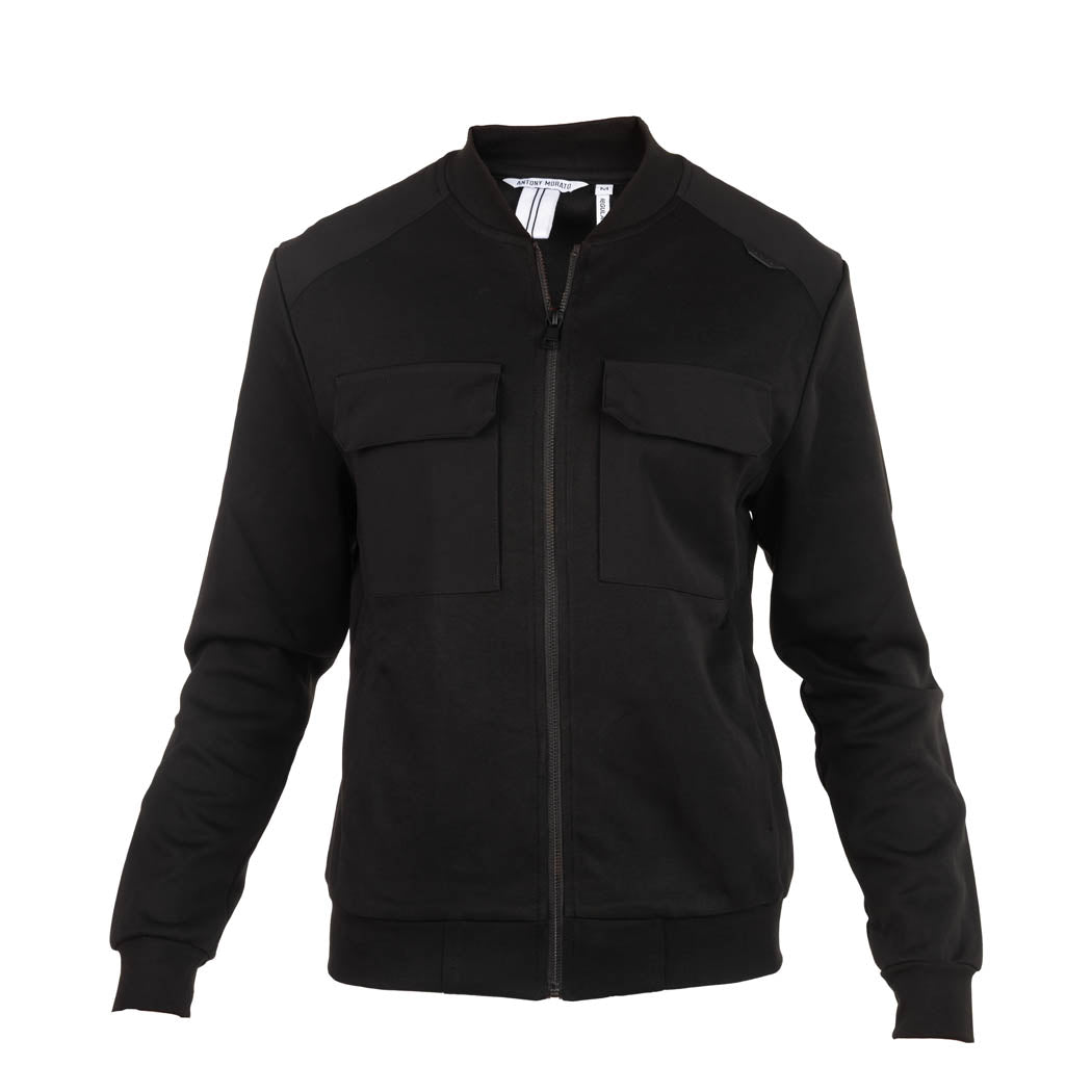 FELPA UOMO ANTONY MORATO CON ZIP IN MISTO COTONE CON TASCHE - COL.NERO