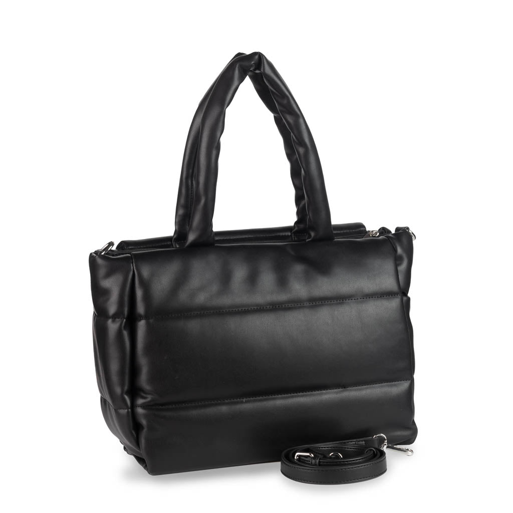 BORSA GRANDE DONNA BLAUER IN ECOPELLE CON MANICI E TRACOLLA - COL. NERO