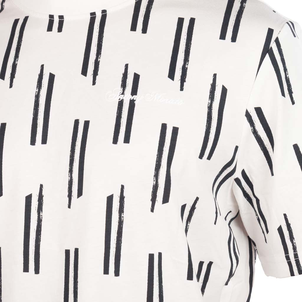 T-SHIRT ANTONY MORATO RELAXED FIT CON STAMPA ALL OVER - COL. BLU MARINE / CREMA