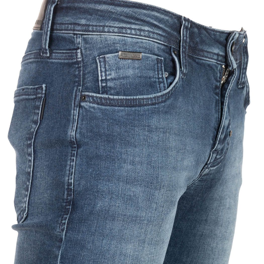 JEANS UOMO ANTONY MORATO MOD. "OZZY" TAPERED FIT LAVAGGIO SFUMATO - COL. BLU DENIM