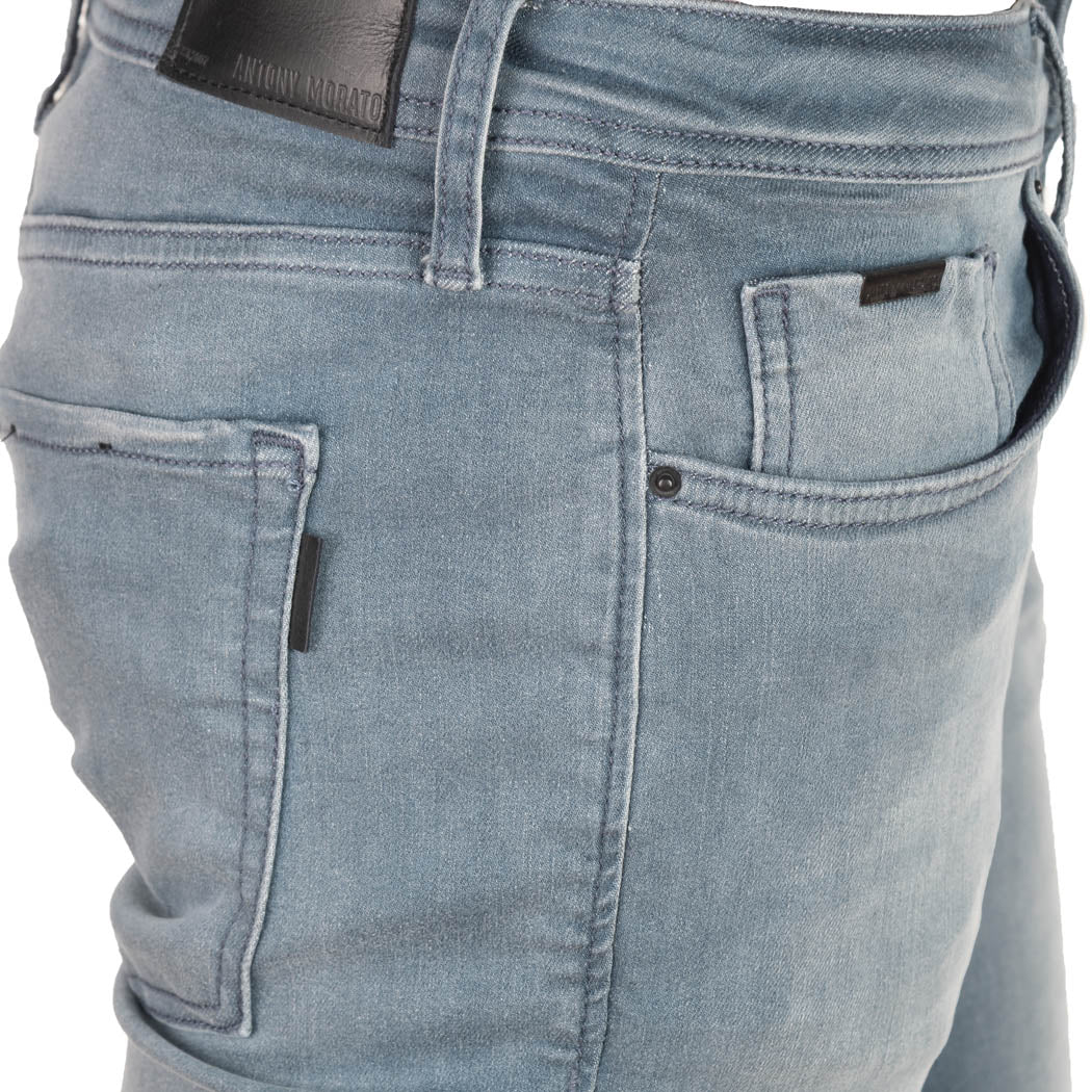 JEANS UOMO ANTONY MORATO MOD. "OZZY" TAPERED FIT IN DENIM ELASTICO - COL. BLU DENIM