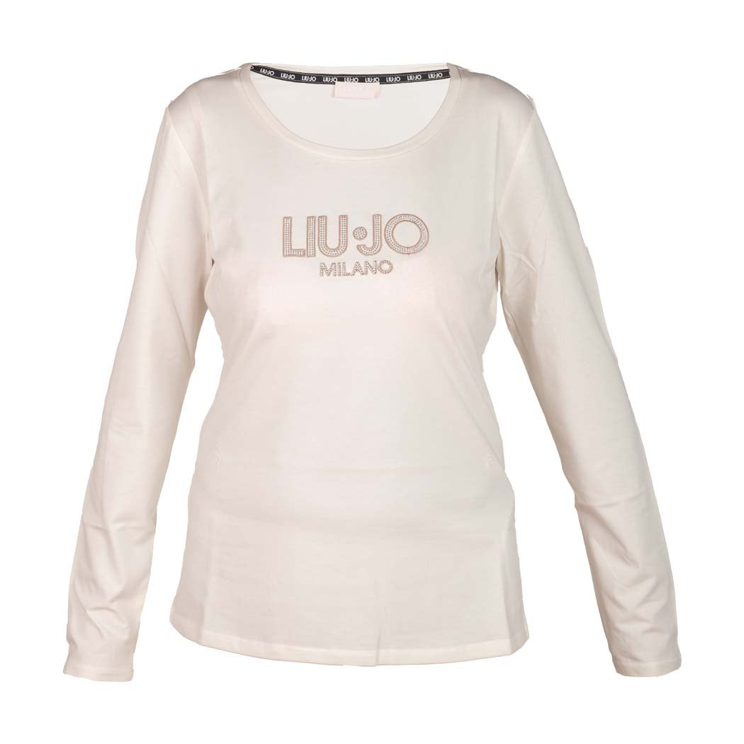 T-SHIRT DONNA LIU JO BETTER IN JERSEY DI COTONE STRETCH - COL. BIANCO LATTE