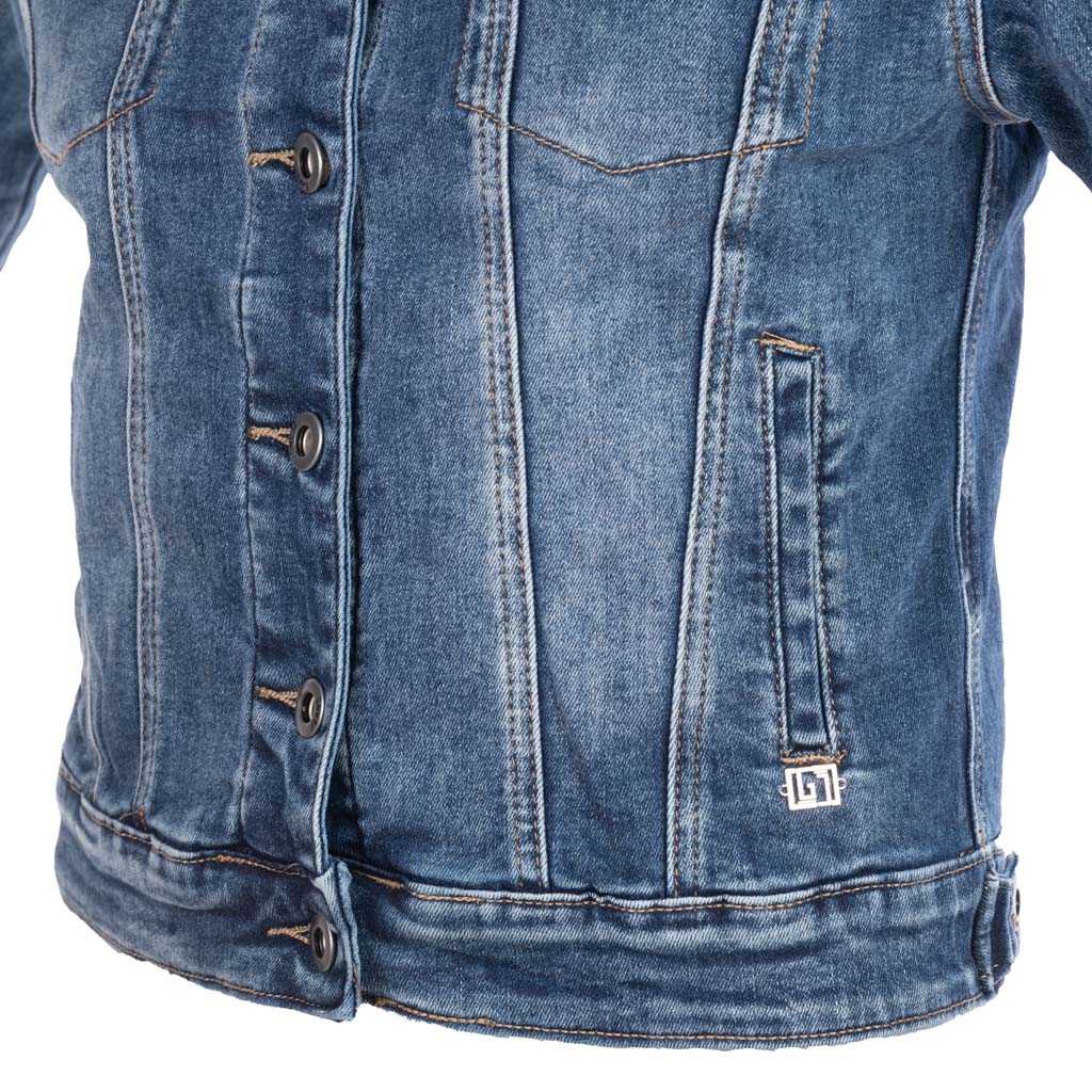 GIACCA DONNA GAUDI' SLIM FIT IN DENIM DI COTONE - COL. BLU DENIM